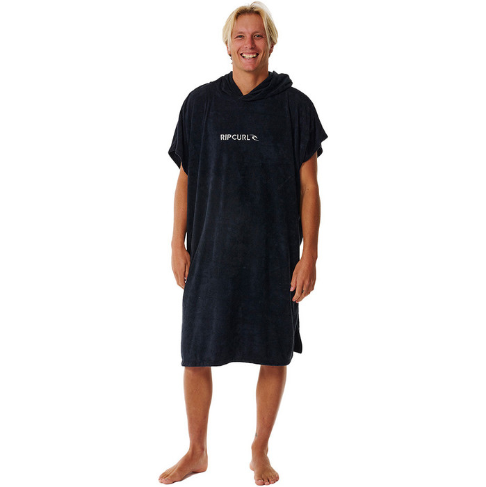 2024 Rip Curl Brand Toalla Con Capucha Cambiador Robe / Poncho 00ZMTO - Black / Gris